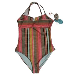 Prana Lurisia Striped Crisscross One Piece Size S